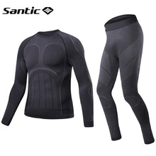 Load image into Gallery viewer, Santic Winter Cycling Base Layer Long Sleeve Fleece Thermal Breathable Underwear Men Running Ski Skinsuit Sport Fitness Clothing